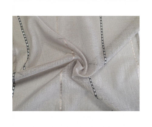 Voile au mètre aspect lin gris en grande hauteur 330 cm