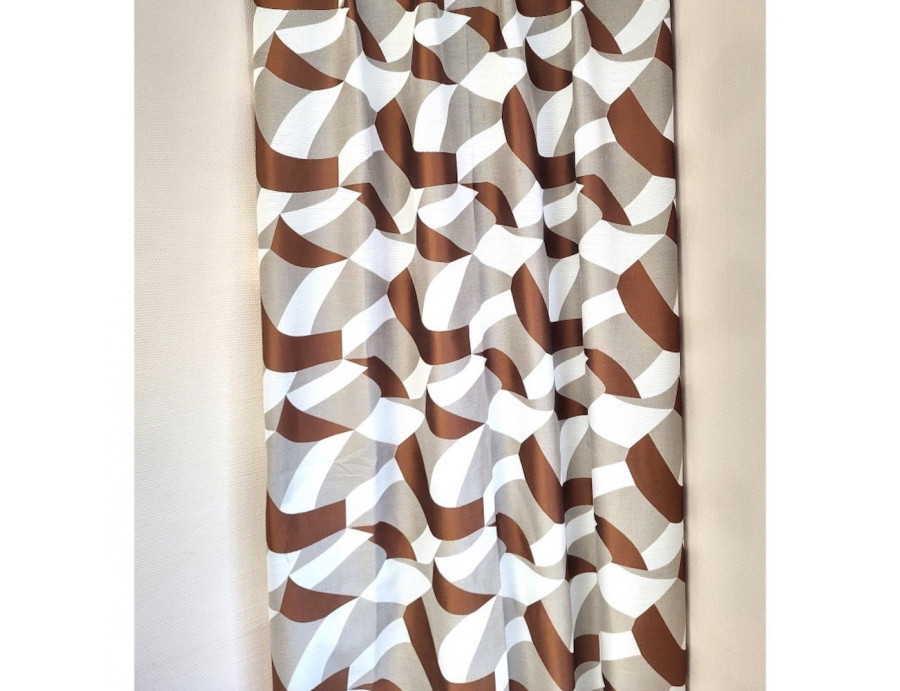 Rideau tamisant sur mesure Monet chocolat, Largeur 140 cm maximum